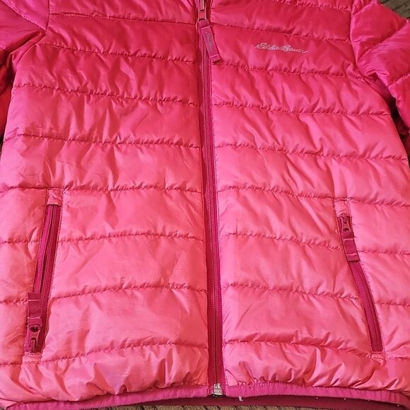 Pink Hooded puffer jacket size M 7/8 Eddie Bauer - Picture 3 of 12